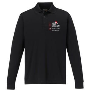 Christmas List Nice Naughty An Attempt Was Made Performance Long Sleeve Polo