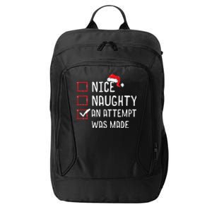 Christmas List Nice Naughty An Attempt Was Made City Backpack