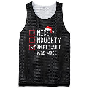 Christmas List Nice Naughty An Attempt Was Made Mesh Reversible Basketball Jersey Tank