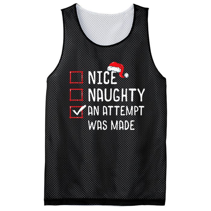 Christmas List Nice Naughty An Attempt Was Made Mesh Reversible Basketball Jersey Tank