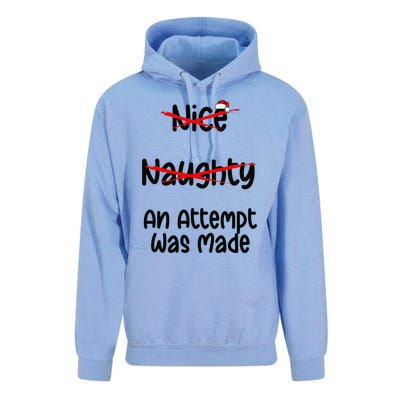 Christmas List Nice Naughty An Attempt Was Made Unisex Surf Hoodie