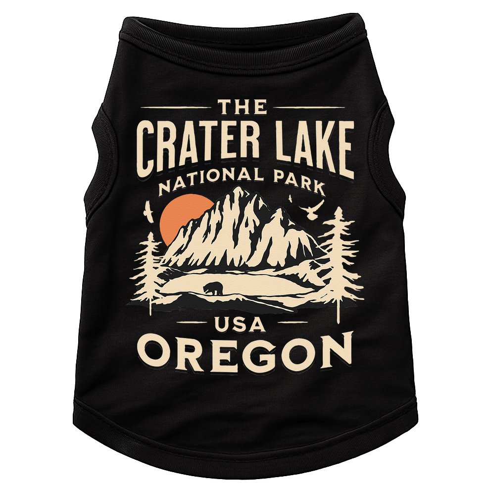 Crater Lake National Park Oregon Hike Outdoors Vintage Doggie Tank