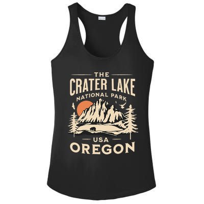 Crater Lake National Park Oregon Hike Outdoors Vintage Ladies PosiCharge Competitor Racerback Tank
