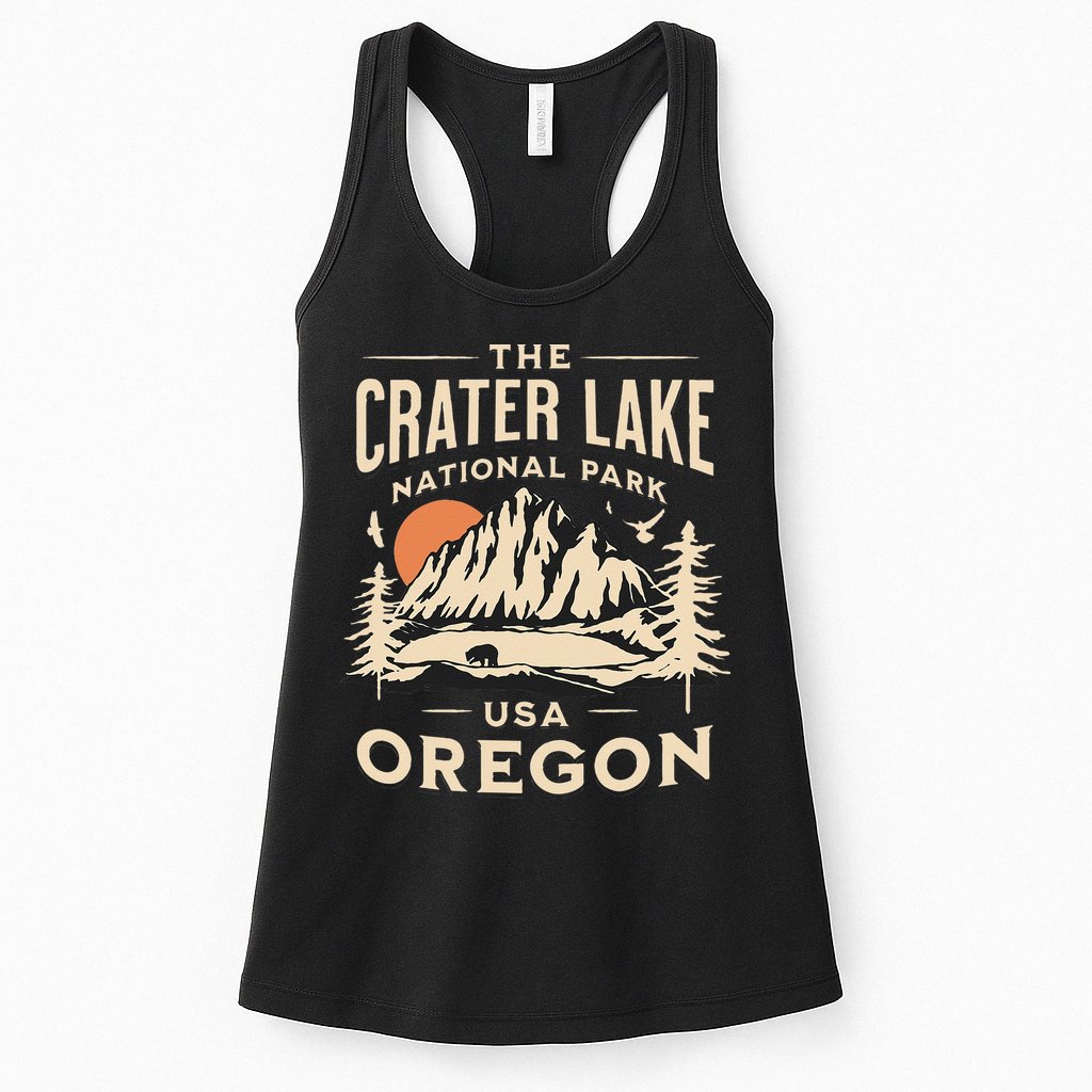 Crater Lake National Park Oregon Hike Outdoors Vintage Womens Tank Top