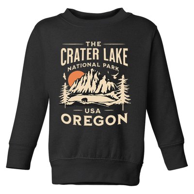 Crater Lake National Park Oregon Hike Outdoors Vintage Toddler Sweatshirt
