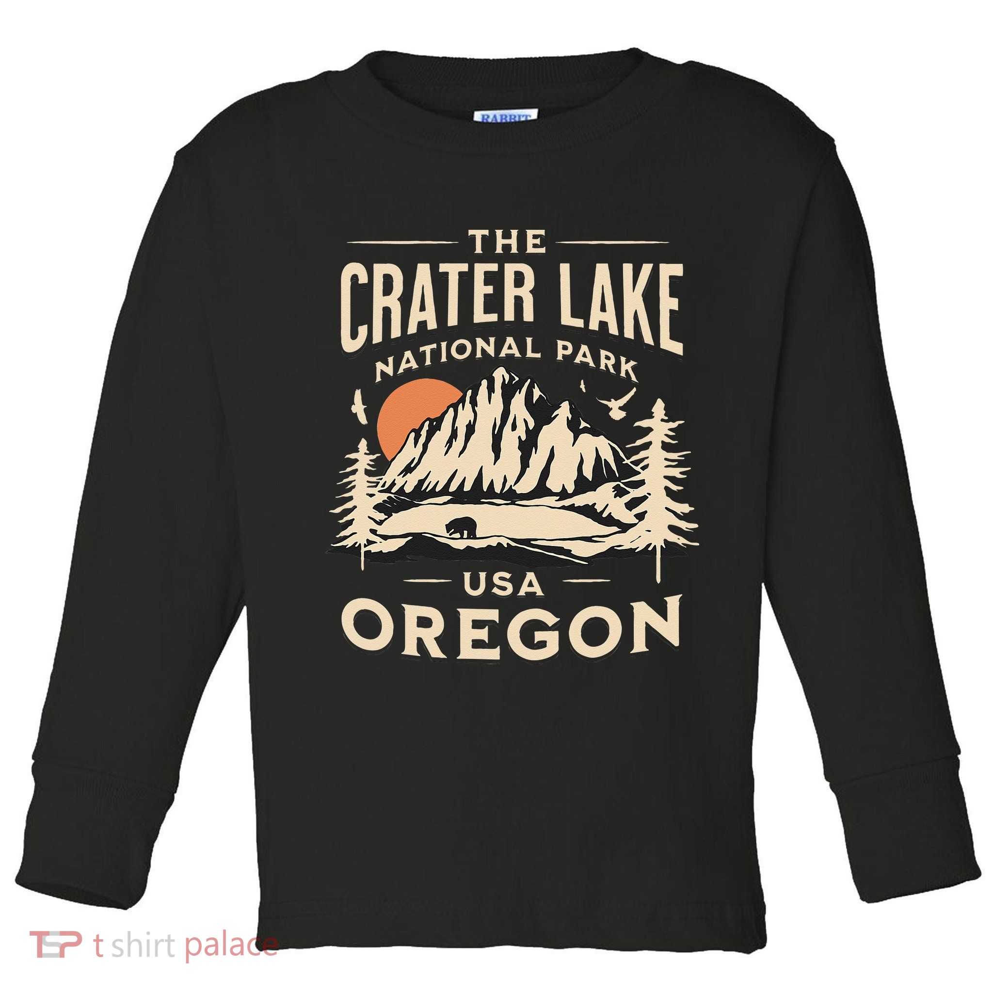 Crater Lake National Park Oregon Hike Outdoors Vintage Toddler Long Sleeve Shirt