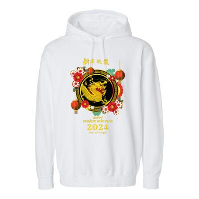 Chinese Lunar New Year 2024 Year Of The Dragon Zodiac Sign Garment-Dyed Fleece Hoodie