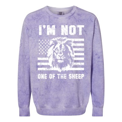 Conservative Lion Not A Sheep Gift Pro American Colorblast Crewneck Sweatshirt