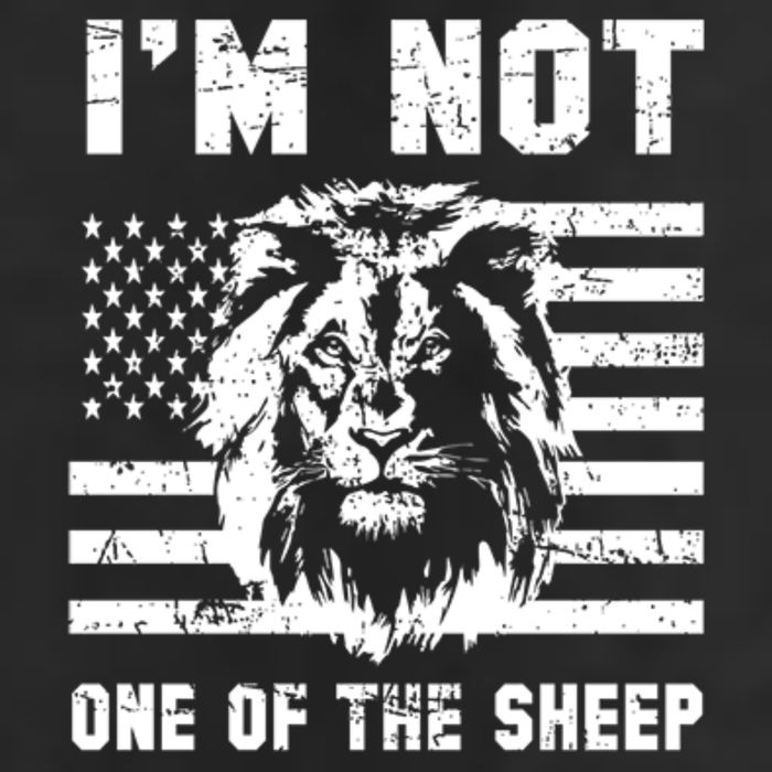 Conservative Lion Not A Sheep Gift Pro American 7 Panel Mesh Trucker Snapback Hat