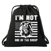 Conservative Lion Not A Sheep Gift Pro American Drawstring Bag