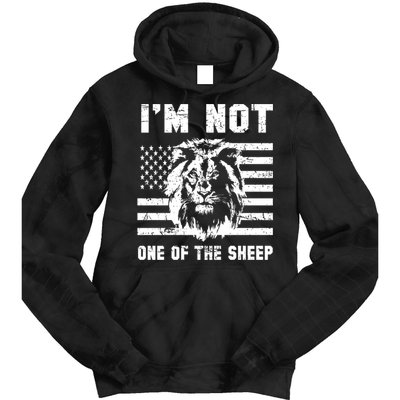 Conservative Lion Not A Sheep Gift Pro American Tie Dye Hoodie