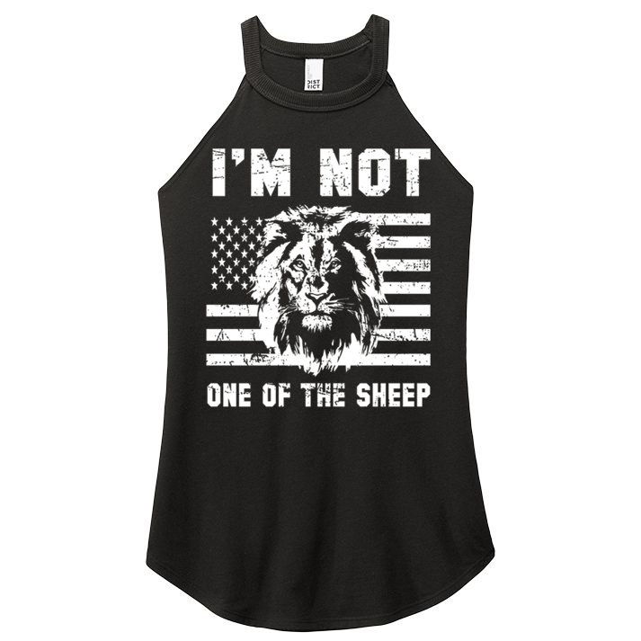 Conservative Lion Not A Sheep Gift Pro American Women's Perfect Tri Rocker Tank