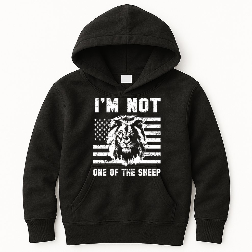 Conservative Lion Not A Sheep Gift Pro American Kids Hoodie