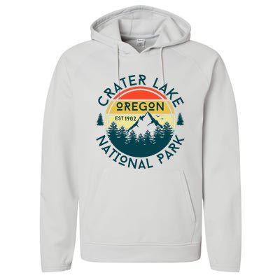 Crater Lake National Park Oregon Hiking Nature Outdoors Performance Fleece Hoodie