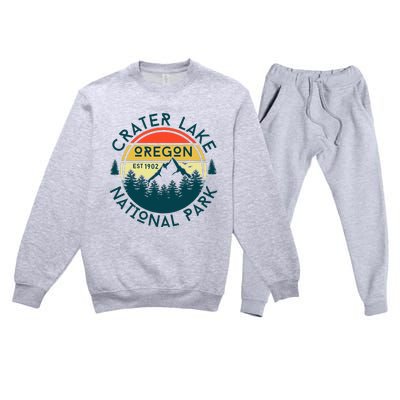 Crater Lake National Park Oregon Hiking Nature Outdoors Premium Crewneck Sweatsuit Set