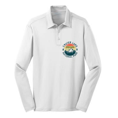 Crater Lake National Park Oregon Hiking Nature Outdoors Silk Touch Performance Long Sleeve Polo