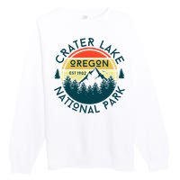 Crater Lake National Park Oregon Hiking Nature Outdoors Premium Crewneck Sweatshirt