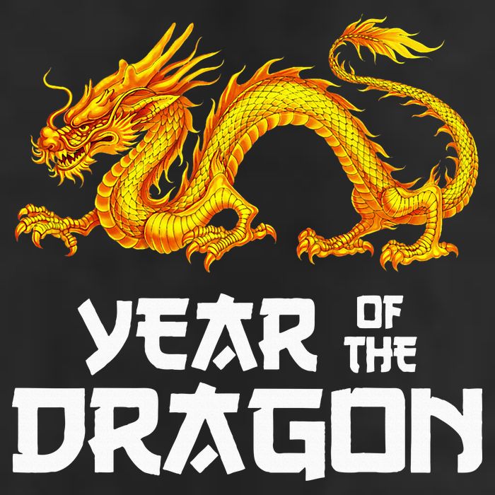Chinese Lunar New Year 2024 Year Of The Dragon 7 Panel Mesh Trucker Snapback Hat