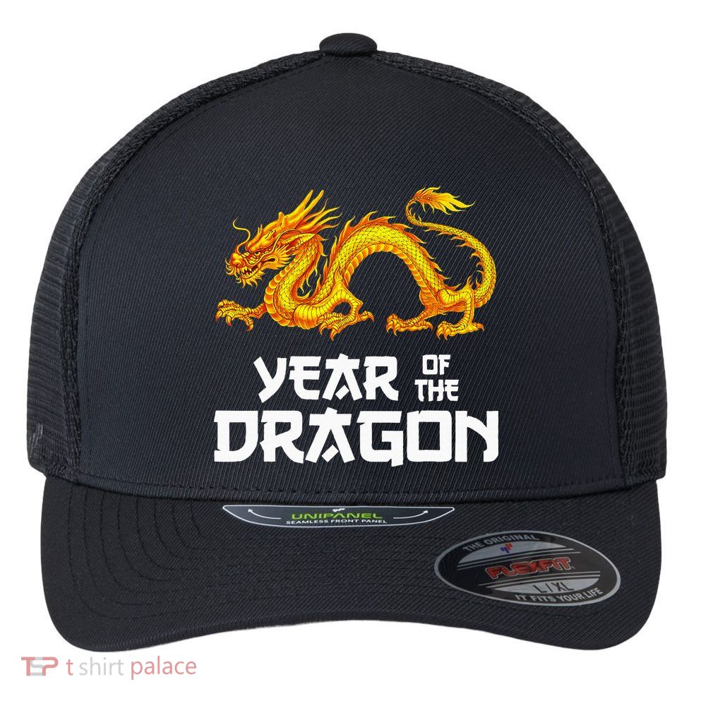 Chinese Lunar New Year 2024 Year Of The Dragon Flexfit Unipanel Trucker Cap
