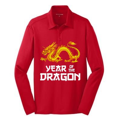 Chinese Lunar New Year 2024 Year Of The Dragon Silk Touch Performance Long Sleeve Polo