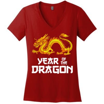 Chinese Lunar New Year 2024 Year Of The Dragon Women's V-Neck T-Shirt