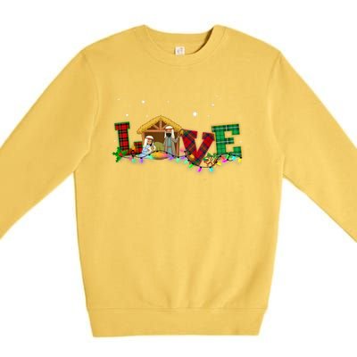 Christmas Love Nativity Laurie Furnell Xmas 2024 Gift Premium Crewneck Sweatshirt