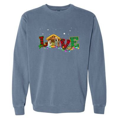 Christmas Love Nativity Laurie Furnell Xmas 2024 Gift Garment-Dyed Sweatshirt