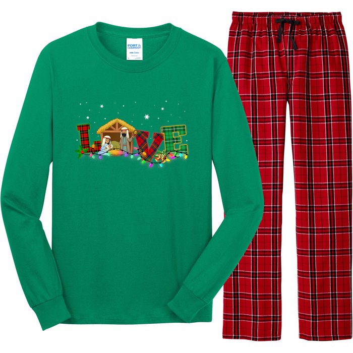 Christmas Love Nativity Laurie Furnell Xmas 2024 Gift Long Sleeve Pajama Set