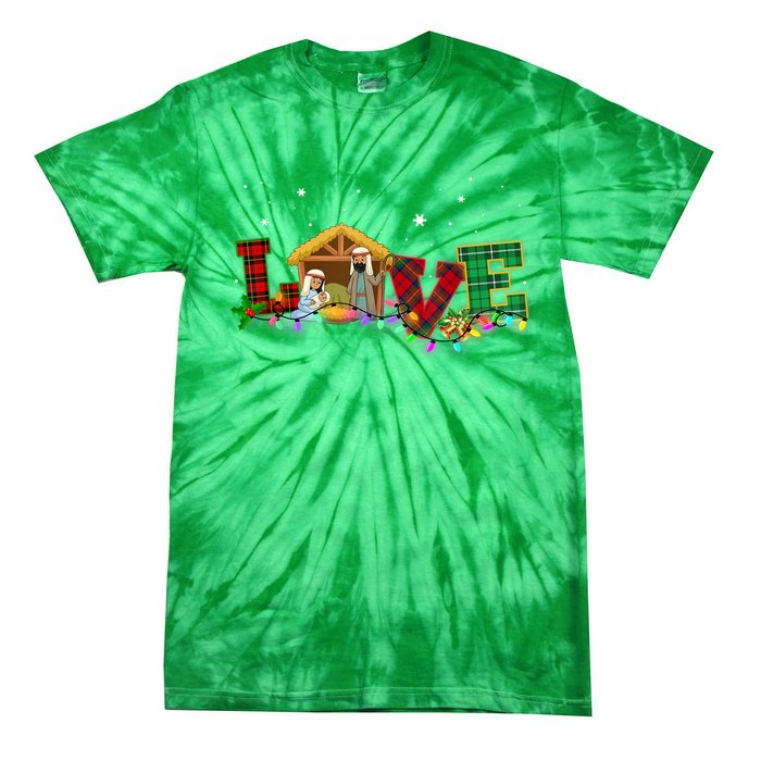 Christmas Love Nativity Laurie Furnell Xmas 2024 Gift Tie-Dye T-Shirt