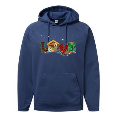 Christmas Love Nativity Laurie Furnell Xmas 2024 Gift Performance Fleece Hoodie