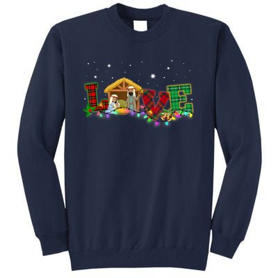 Christmas Love Nativity Laurie Furnell Xmas 2024 Gift Tall Sweatshirt