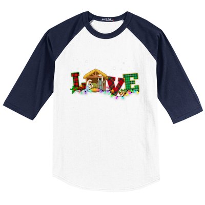 Christmas Love Nativity Laurie Furnell Xmas 2024 Gift Baseball Sleeve Shirt