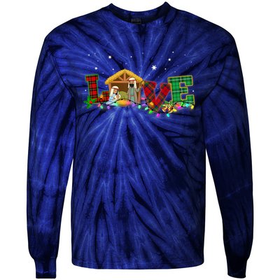 Christmas Love Nativity Laurie Furnell Xmas 2024 Gift Tie-Dye Long Sleeve Shirt