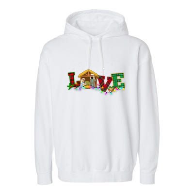 Christmas Love Nativity Laurie Furnell Xmas 2024 Gift Garment-Dyed Fleece Hoodie