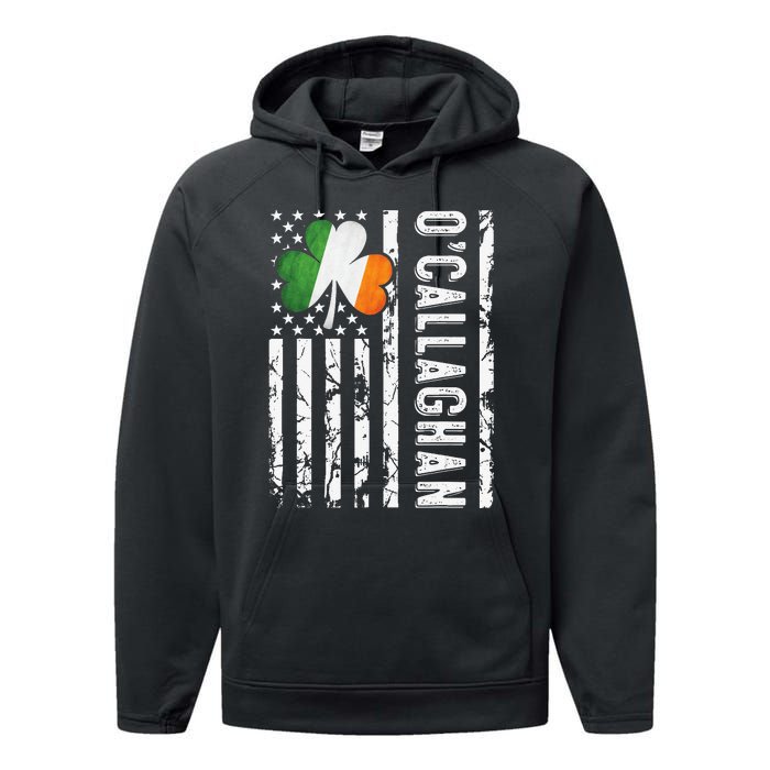 Callaghan Last Name Irish Pride Flag St Patrick's Day Performance Fleece Hoodie