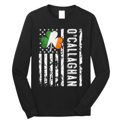 Callaghan Last Name Irish Pride Flag St Patrick's Day Long Sleeve Shirt