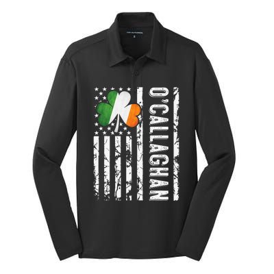 Callaghan Last Name Irish Pride Flag St Patrick's Day Silk Touch Performance Long Sleeve Polo