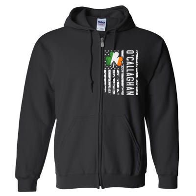 Callaghan Last Name Irish Pride Flag St Patrick's Day Full Zip Hoodie