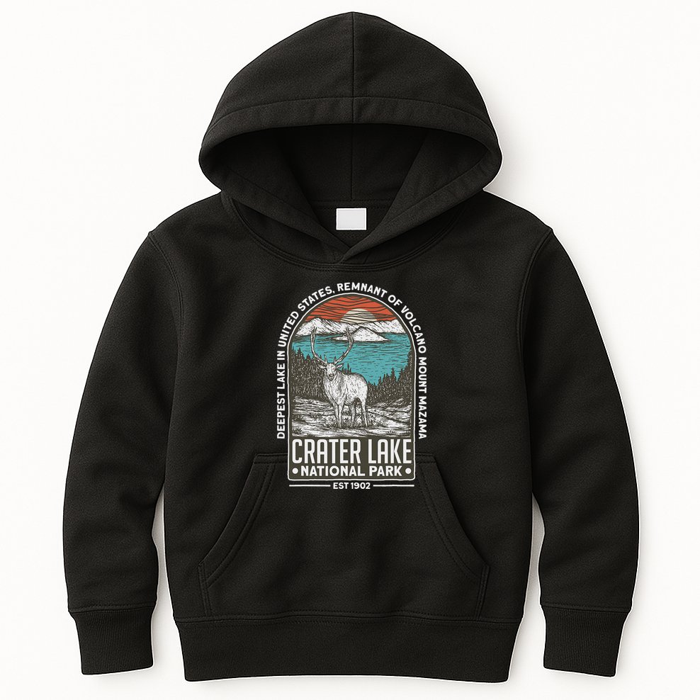 Crater Lake National Park Oregon Mountain Tourist Souvenirs Kids Hoodie