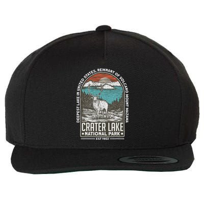 Crater Lake National Park Oregon Mountain Tourist Souvenirs Wool Snapback Cap