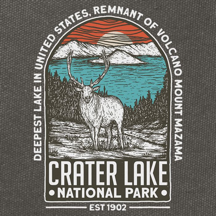 Crater Lake National Park Oregon Mountain Tourist Souvenirs Cotton Canvas Backpack