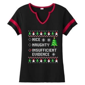 Christmas List Nice Naughty Insufficient Evidence Funny Great Gift Ladies Halftime Notch Neck Tee