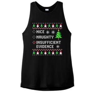 Christmas List Nice Naughty Insufficient Evidence Funny Great Gift Ladies PosiCharge Tri-Blend Wicking Tank