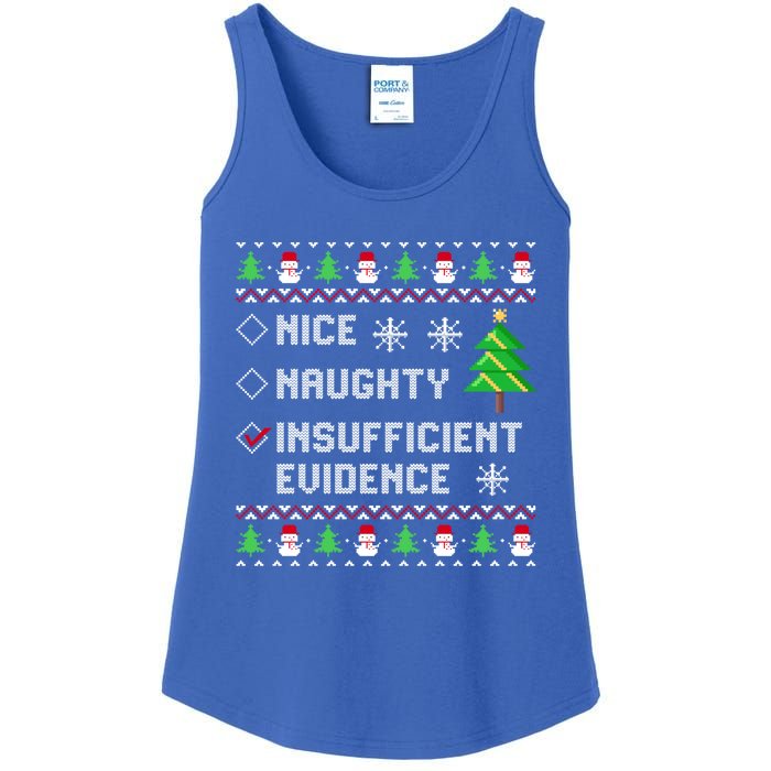 Christmas List Nice Naughty Insufficient Evidence Funny Great Gift Ladies Essential Tank