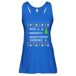 Christmas List Nice Naughty Insufficient Evidence Funny Great Gift Ladies Essential Flowy Tank