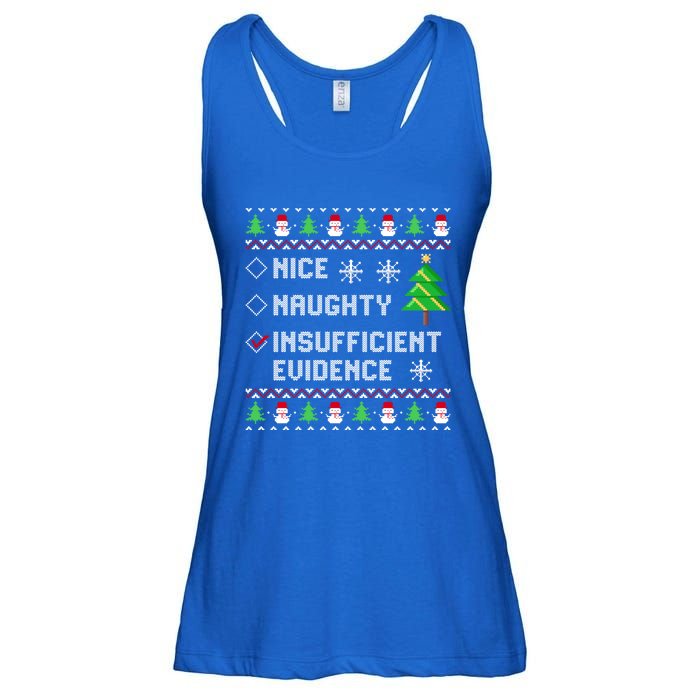 Christmas List Nice Naughty Insufficient Evidence Funny Great Gift Ladies Essential Flowy Tank