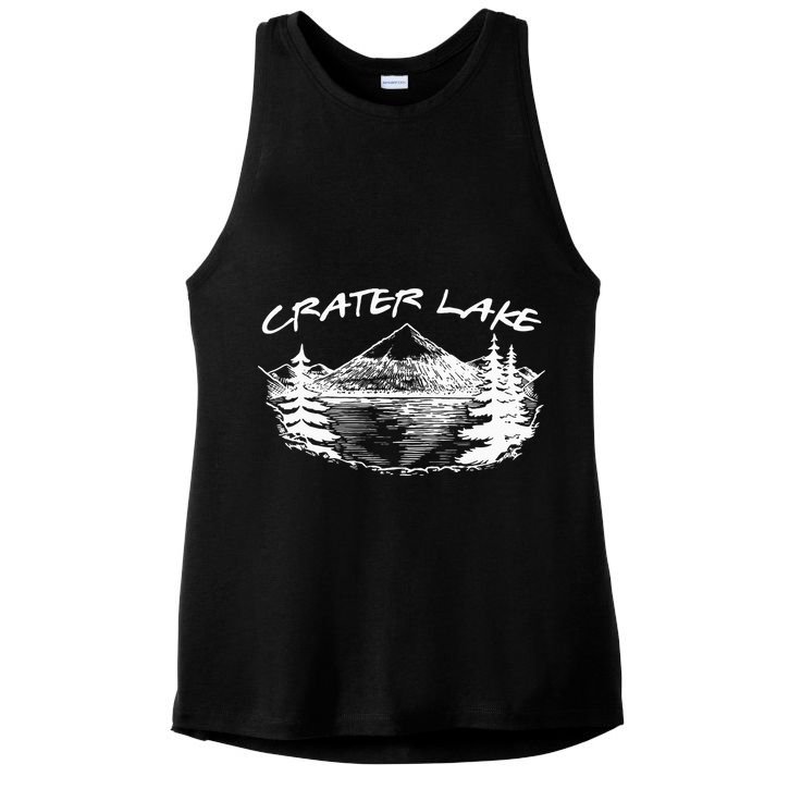 Crater Lake National Park Oregon Hike Outdoors Vintage Ladies PosiCharge Tri-Blend Wicking Tank