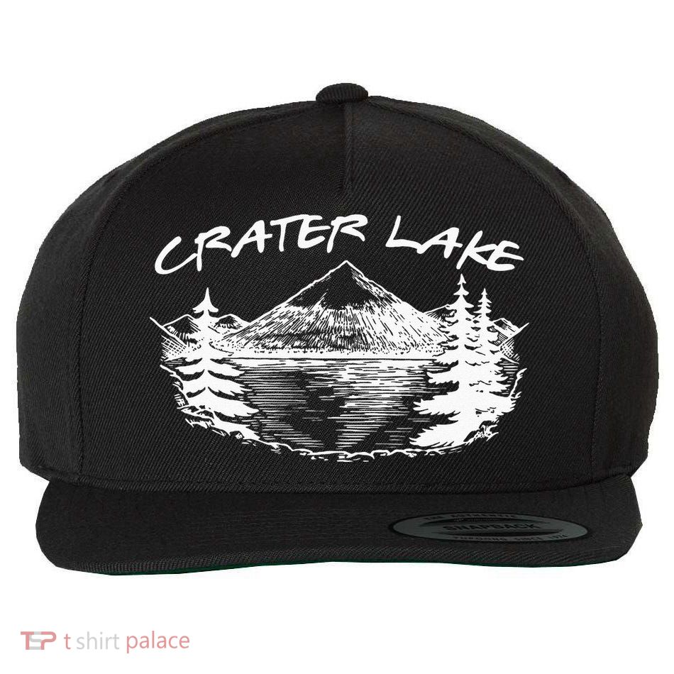 Crater Lake National Park Oregon Hike Outdoors Vintage Wool Snapback Cap