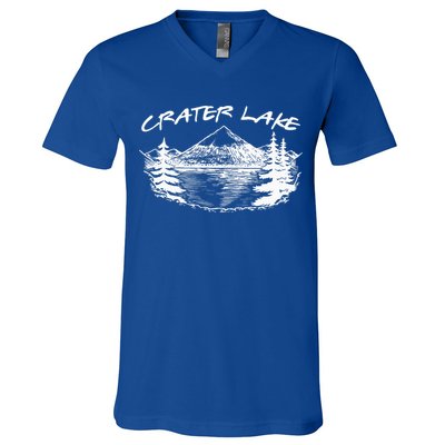 Crater Lake National Park Oregon Hike Outdoors Vintage V-Neck T-Shirt