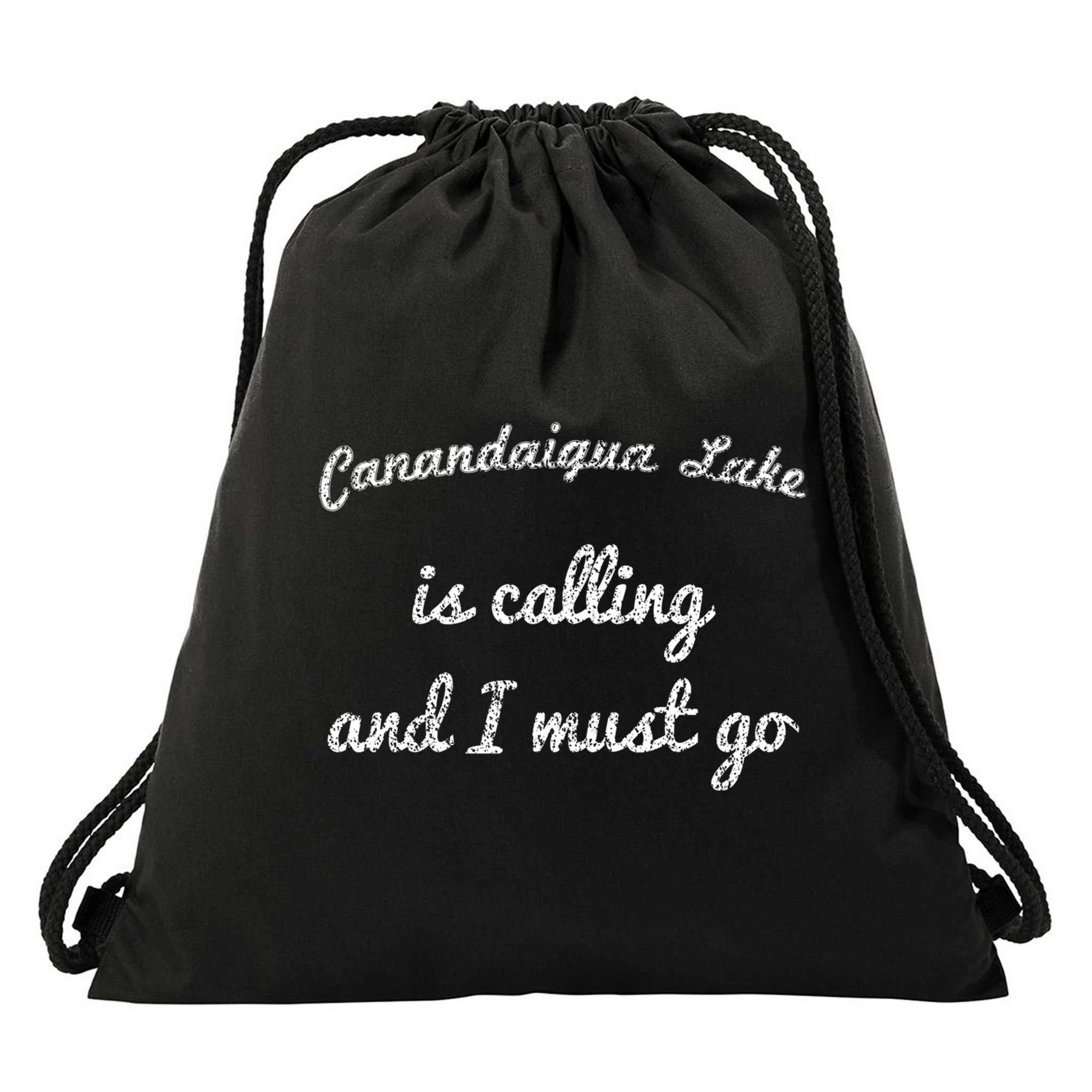 Canandaigua Lake New York Funny Fishing Camping Summer Gift Drawstring Bag
